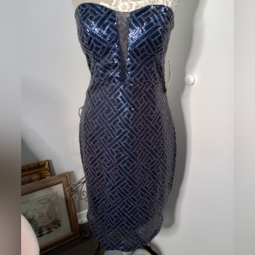 NWT Trixxi‎ Strapless Sequin Evening Dress